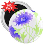 Flowers Pattern T- Shirtflowers T- Shirt 3  Magnets (100 pack) Front