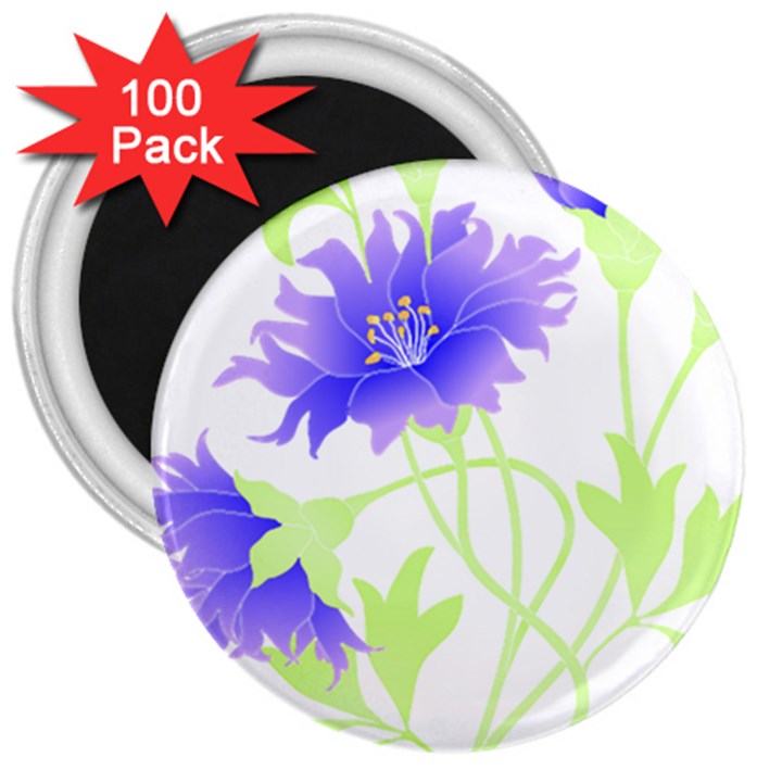 Flowers Pattern T- Shirtflowers T- Shirt 3  Magnets (100 pack)