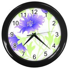 Flowers Pattern T- Shirtflowers T- Shirt Wall Clock (black) by EnriqueJohnson