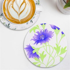 Flowers Pattern T- Shirtflowers T- Shirt Uv Print Round Tile Coaster by EnriqueJohnson