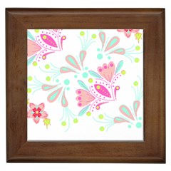 Flowers T- Shirt Batik Flower  Pattern T- Shirt Framed Tile