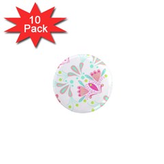 Flowers T- Shirt Batik Flower  Pattern T- Shirt 1  Mini Magnet (10 pack) 