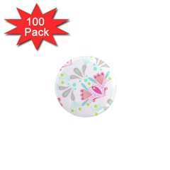 Flowers T- Shirt Batik Flower  Pattern T- Shirt 1  Mini Magnets (100 pack) 