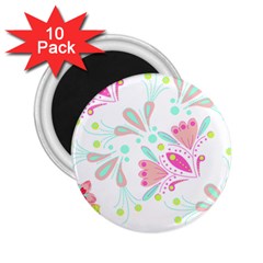 Flowers T- Shirt Batik Flower  Pattern T- Shirt 2.25  Magnets (10 pack) 