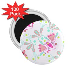 Flowers T- Shirt Batik Flower  Pattern T- Shirt 2.25  Magnets (100 pack) 