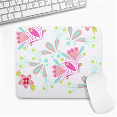 Flowers T- Shirt Batik Flower  Pattern T- Shirt Large Mousepad