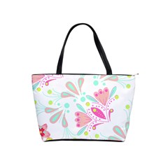 Flowers T- Shirt Batik Flower  Pattern T- Shirt Classic Shoulder Handbag