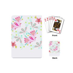 Flowers T- Shirt Batik Flower  Pattern T- Shirt Playing Cards Single Design (mini) by EnriqueJohnson