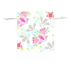 Flowers T- Shirt Batik Flower  Pattern T- Shirt Lightweight Drawstring Pouch (L)