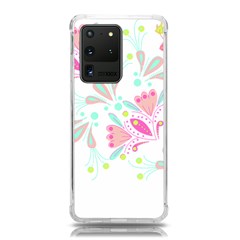 Flowers T- Shirt Batik Flower  Pattern T- Shirt Samsung Galaxy S20 Ultra 6.9 Inch TPU UV Case