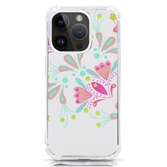 Flowers T- Shirt Batik Flower  Pattern T- Shirt iPhone 14 Pro TPU UV Print Case