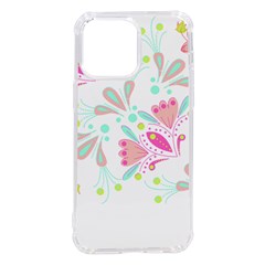 Flowers T- Shirt Batik Flower  Pattern T- Shirt Iphone 14 Pro Max Tpu Uv Print Case