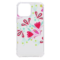 Flowers T- Shirt Batik Flower Pattern T- Shirt Iphone 13 Pro Max Tpu Uv Print Case