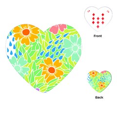 Flowers T- Shirt Colorful Flowers T- Shirt Playing Cards Single Design (heart)