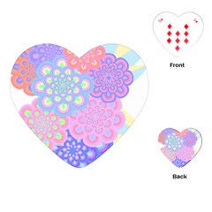 Flowers T- Shirt Flower Bouquet Pink, Purple, Blue T- Shirt Playing Cards Single Design (heart)