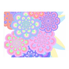 Flowers T- Shirt Flower Bouquet Pink, Purple, Blue T- Shirt Two Sides Premium Plush Fleece Blanket (mini)