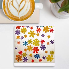 Flowers T- Shirt Flower Power T- Shirt Uv Print Square Tile Coaster  by EnriqueJohnson