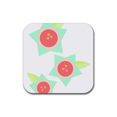 Flowers T- Shirt Modern Geometric Flowers T- Shirt Rubber Coaster (square) by EnriqueJohnson