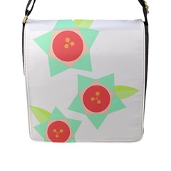 Flowers T- Shirt Modern Geometric Flowers T- Shirt Flap Closure Messenger Bag (l) by EnriqueJohnson