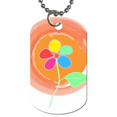 Flowers T- Shirtflowers And Sun T- Shirt Dog Tag (two Sides)