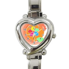 Flowers T- Shirtflowers And Sun T- Shirt Heart Italian Charm Watch by EnriqueJohnson