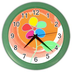 Flowers T- Shirtflowers And Sun T- Shirt Color Wall Clock by EnriqueJohnson