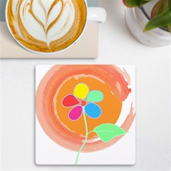 Flowers T- Shirtflowers And Sun T- Shirt Uv Print Square Tile Coaster  by EnriqueJohnson