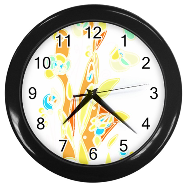 Flowers T- Shirtflowers T- Shirt (1) Wall Clock (Black)