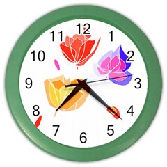 Flowers T- Shirtflowers T- Shirt (3) Color Wall Clock by EnriqueJohnson