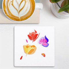 Flowers T- Shirtflowers T- Shirt (3) Uv Print Square Tile Coaster  by EnriqueJohnson