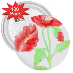 Flowers T- Shirtflowers T- Shirt 3  Buttons (100 Pack)  by EnriqueJohnson