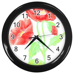 Flowers T- Shirtflowers T- Shirt Wall Clock (black) by EnriqueJohnson