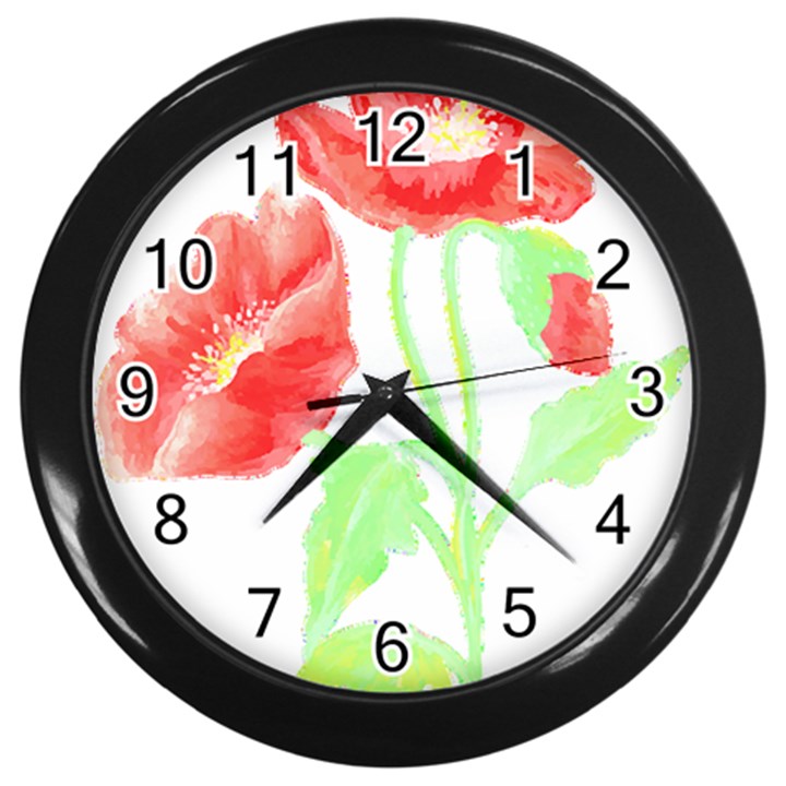 Flowers T- Shirtflowers T- Shirt Wall Clock (Black)