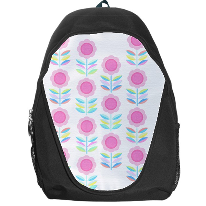 Folk Art Flowers Scandinavian Patte T- Shirt Folk Art Flowers Pattern Scandinavian Folk Art T- Shirt Backpack Bag