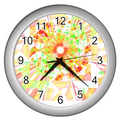 Fractal Artwork T- Shirt Sun Ray Life T- Shirt Wall Clock (silver) by EnriqueJohnson