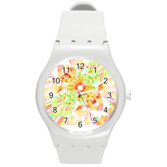 Fractal Artwork T- Shirt Sun Ray Life T- Shirt Round Plastic Sport Watch (m) by EnriqueJohnson