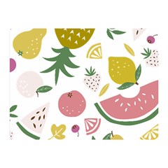 Fruits T- Shirt Funny Summer Fruits Collage Fruit Bright Colors T- Shirt Two Sides Premium Plush Fleece Blanket (mini)