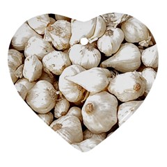 Garlic T- Shirt Garlic Bulbs Photograph T- Shirt Ornament (heart) by EnriqueJohnson