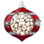 Garlic T- Shirt Garlic Bulbs Photograph T- Shirt Metal Snowflake And Bell Red Ornament Front