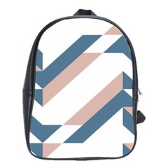 Geometric Abstract Art T- Shirt Mountain River Pattern School Bag (large) by EnriqueJohnson