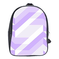 Geometric Abstract Art T- Shirt Purple Mountains Pattern School Bag (large) by EnriqueJohnson