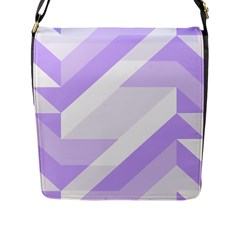 Geometric Abstract Art T- Shirt Purple Mountains Pattern Flap Closure Messenger Bag (l) by EnriqueJohnson