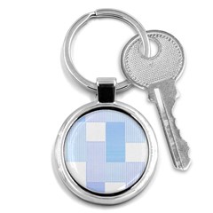 Geometric T- Shirt Blue Composition T- Shirt Key Chain (round) by EnriqueJohnson