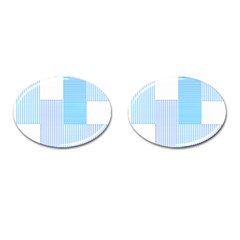 Geometric T- Shirt Blue Composition T- Shirt Cufflinks (oval) by EnriqueJohnson