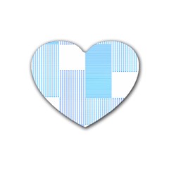 Geometric T- Shirt Blue Composition T- Shirt Rubber Heart Coaster (4 Pack) by EnriqueJohnson