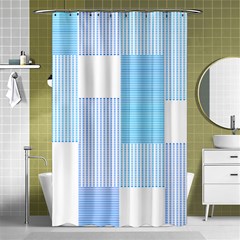 Geometric T- Shirt Blue Composition T- Shirt Shower Curtain 48  X 72  (small)  by EnriqueJohnson