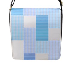 Geometric T- Shirt Blue Composition T- Shirt Flap Closure Messenger Bag (l) by EnriqueJohnson