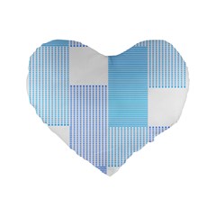 Geometric T- Shirt Blue Composition T- Shirt Standard 16  Premium Flano Heart Shape Cushions by EnriqueJohnson