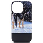 German Shepherd T- Shirt German Shepard Dark Art Standing In Snow T- Shirt iPhone 14 Pro Max Black UV Print Case Front