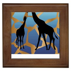 Giraffe Lover T- Shirt G I R A F F E O N G I R A F F E P R I N T P R E T T Y F O R V A C A T I O N T Framed Tile